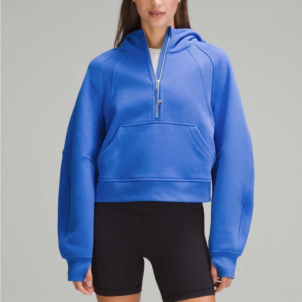 Lululemon Cropped Blue Scuba Hoodie
